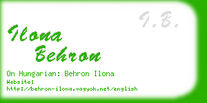 ilona behron business card